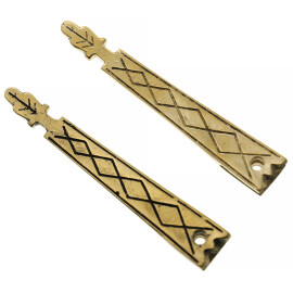 Medieval strap end 80x12mm with engraved rhombs